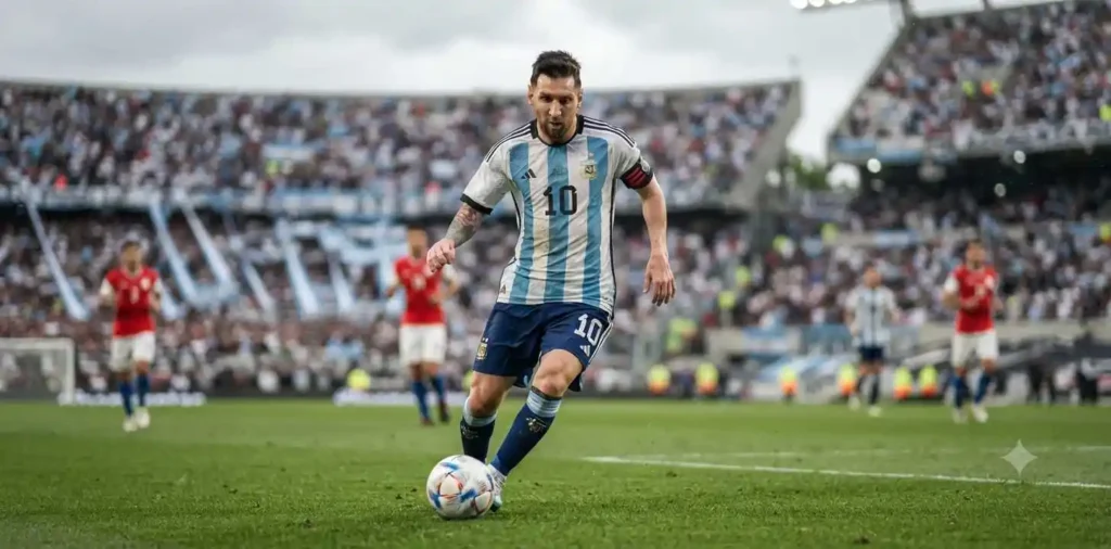 Argentina fan wearing a Messi jersey