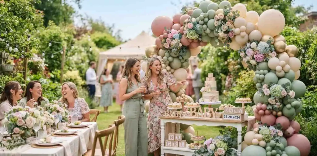 Elegant pastel baby shower party decorations