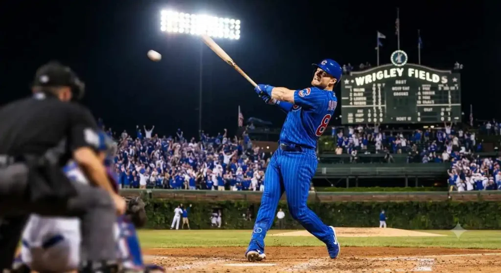 Chicago Cubs fans celebrating a team victory
