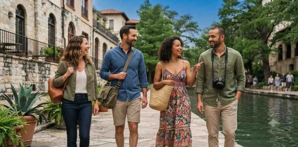 Friends enjoying San Antonio trip